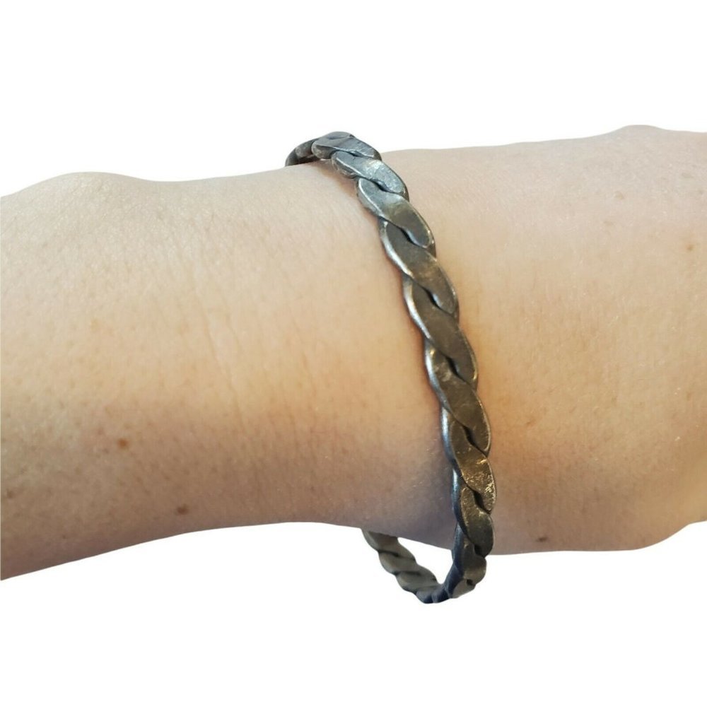 925‎ Sterling Silver Braided Celtic Bangle Bracelet 6 mm 16 Grams